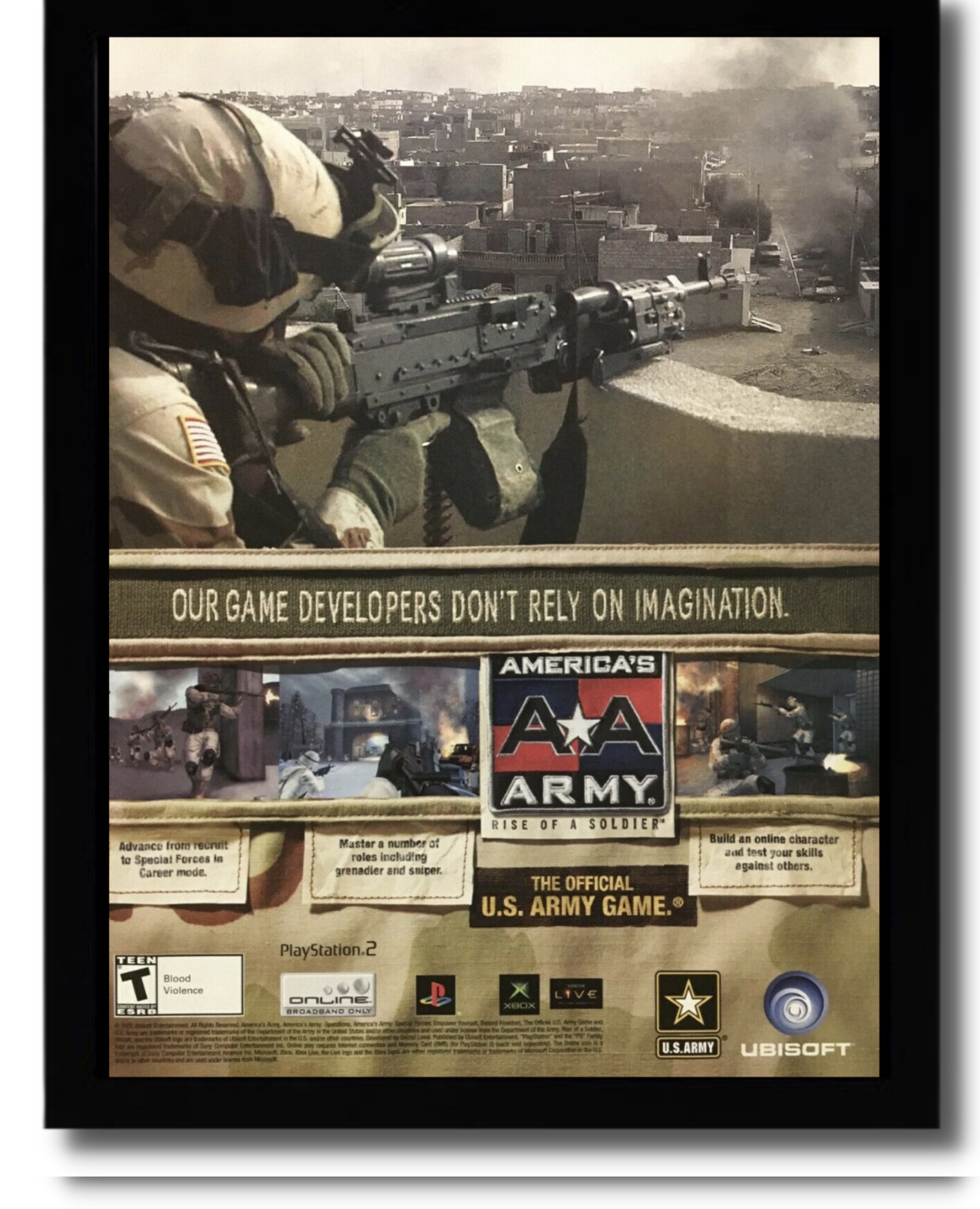 The back cover of the 2005 version of America’s Army